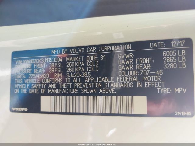2018 VOLVO XC90 YV4102CK3J1353094 Photo 8