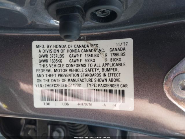 2018 HONDA CIVIC 2HGFC2F53JH514732 Photo 8