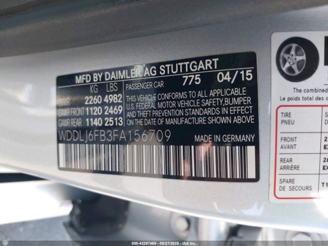 WDDLJ6FB3FA156709 Mercedes-Benz Cls 400