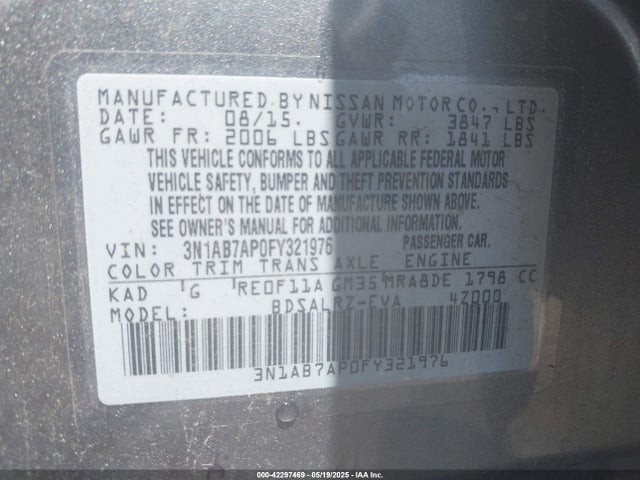 3N1AB7AP0FY321976 Nissan SENTRA SR