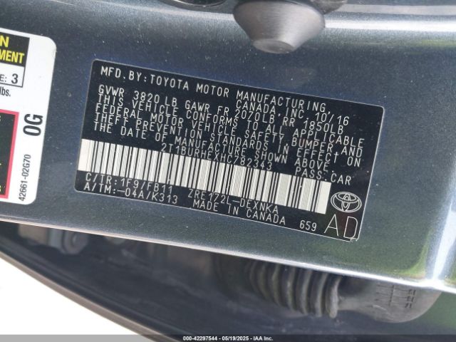 2T1BURHEXHC782343 Toyota COROLLA LE