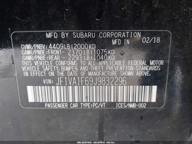 JF1VA1F69J9832296 Subaru Wrx Limited