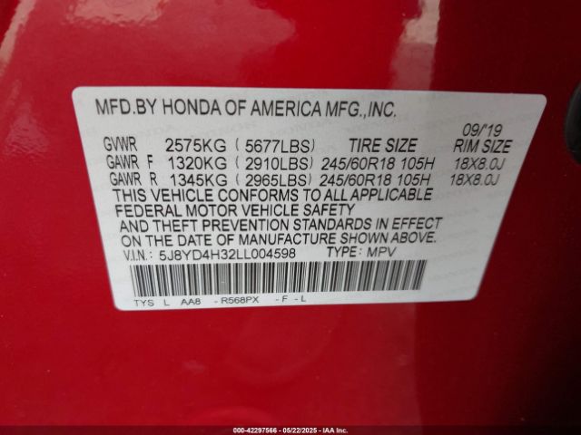 2020 ACURA MDX 5J8YD4H32LL004598 Photo 8