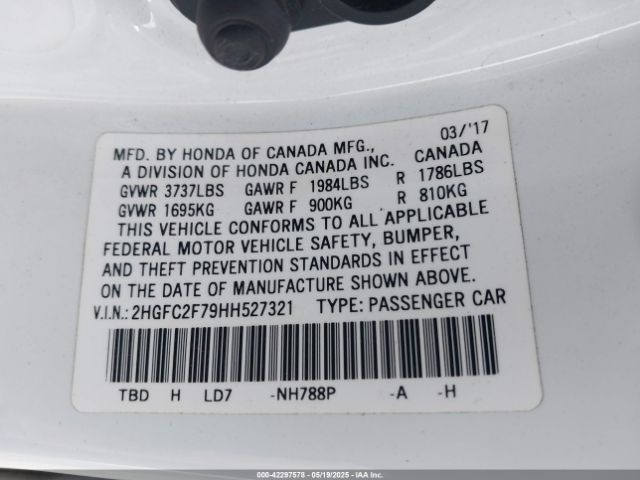 2HGFC2F79HH527321 Honda CIVIC EX