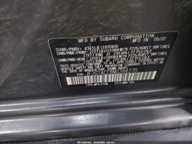 2022 SUBARU CROSSTREK JF2GTACC8NG284270 Photo 8