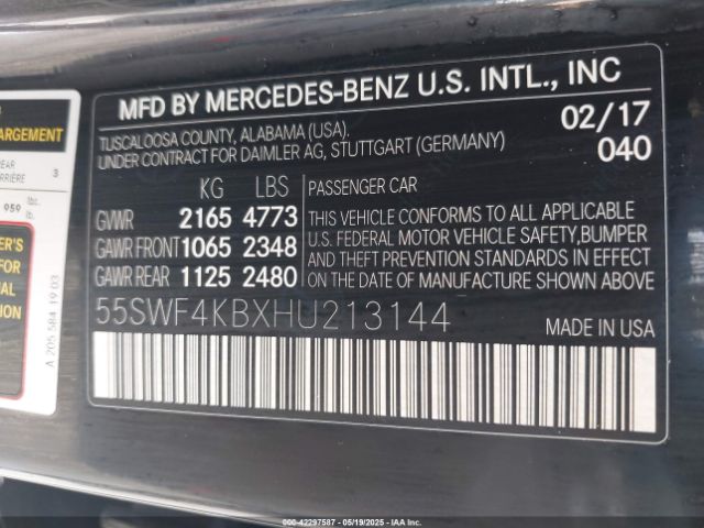 2017 MERCEDES-BENZ C 300 55SWF4KBXHU213144 Photo 8