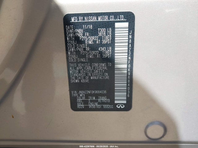 Infiniti QX80 2019 JN8AZ2NF0K9684036 Image 9