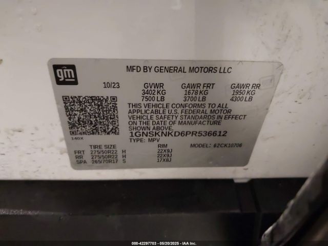 2023 CHEVROLET TAHOE 1GNSKNKD6PR536612 Photo 8