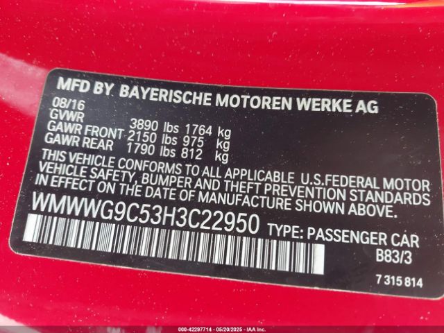 2017 MINI CONVERTIBLE WMWWG9C53H3C22950 Photo 8