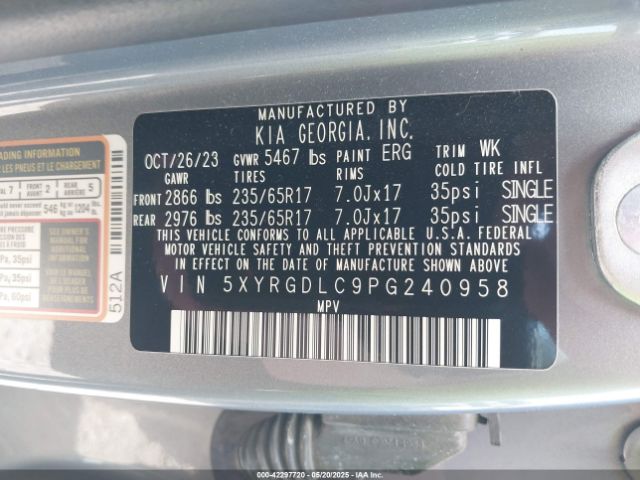 2023 KIA SORENTO 5XYRGDLC9PG240958 Photo 8