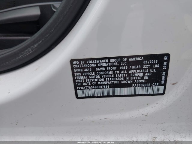 Volkswagen 2016 2016 1VWAT7A34GC037586 Image 9
