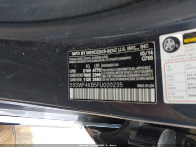 55SWF4KB5FU020235 Mercedes-Benz C 300 4matic/luxury 4matic/sport 4matic