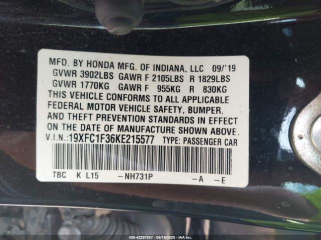 19XFC1F36KE215577 Honda CIVIC EX