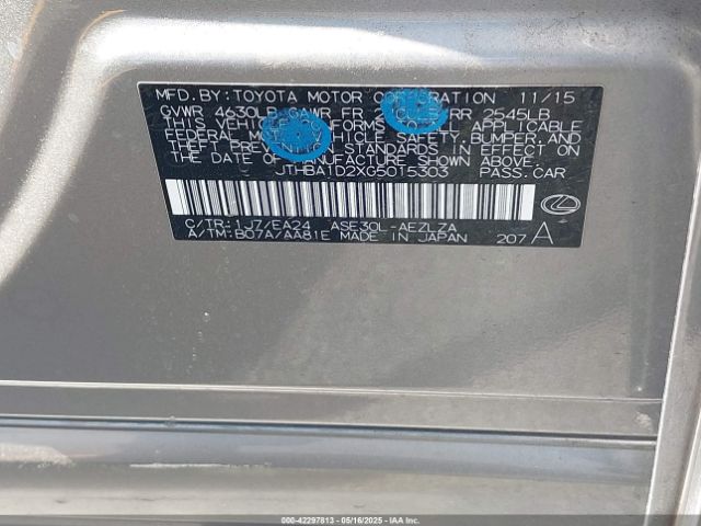JTHBA1D2XG5015303 Lexus IS 200T