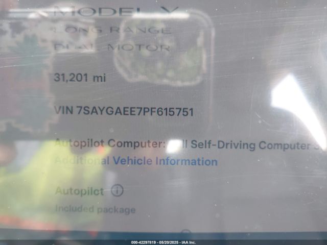 7SAYGAEE7PF615751 Tesla Model Y Awd/long Range Dual Motor All-wheel Drive