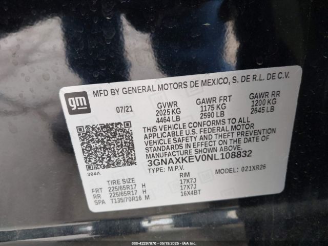2022 CHEVROLET EQUINOX 3GNAXKEV0NL108832 Photo 8