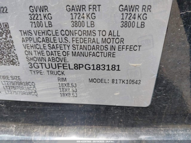 3GTUUFEL8PG183181 GMC l87