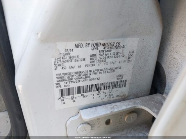 1FT7W2BTXFEB09612 Ford F-250 Lariat