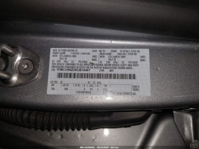 1FMCU9NZ2RUB18467 Ford Escape St-line Select