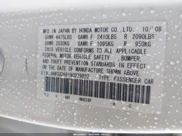 2009 ACURA TSX JH4CU26619C029882 Photo 8