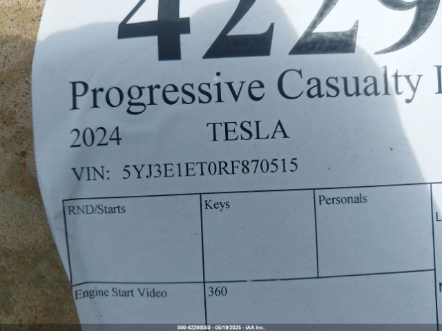 5YJ3E1ET0RF870515 Tesla Model 3 Performance All-wheel Drive