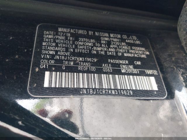 JN1BJ1CR7KW319629 Nissan Rogue Sport Sl