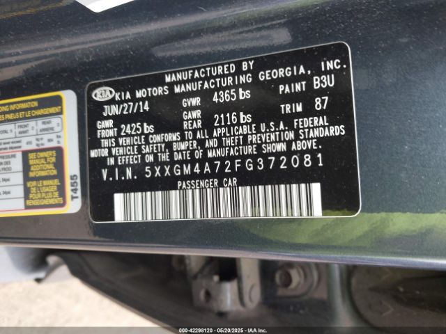 2015 KIA OPTIMA 5XXGM4A72FG372081 Photo 8