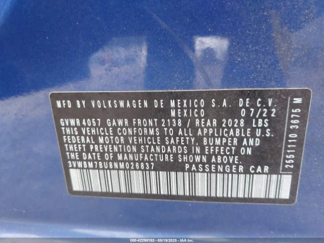 2022 VOLKSWAGEN JETTA 3VWBM7BU8NM026837 Photo 8
