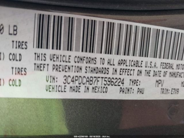 3C4PDCAB7FT596224 Dodge JOURNEY SE
