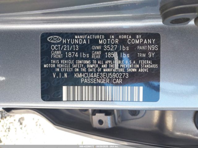 KMHCU4AE3EU590273 Hyundai ACCENT GLS