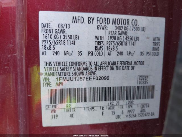 1FMJU1J57EEF02096 Ford Expedition Xlt