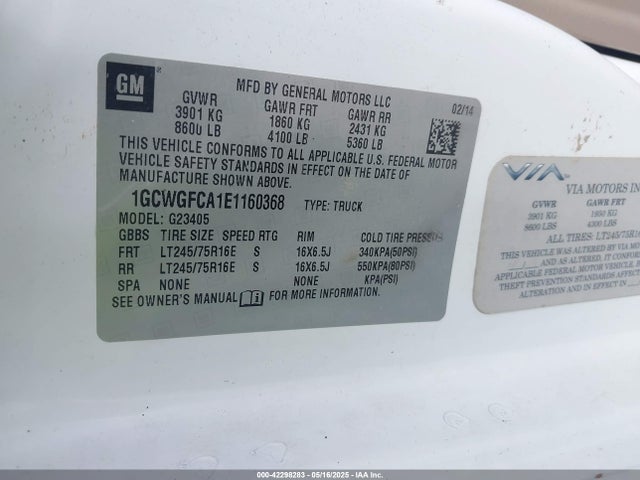 Chevrolet Express 2500 Work Van 2014 1GCWGFCA1E1160368 Image 9