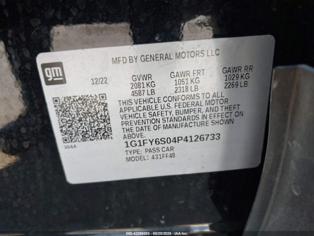 1G1FY6S04P4126733 Chevrolet Bolt Euv Fwd Lt
