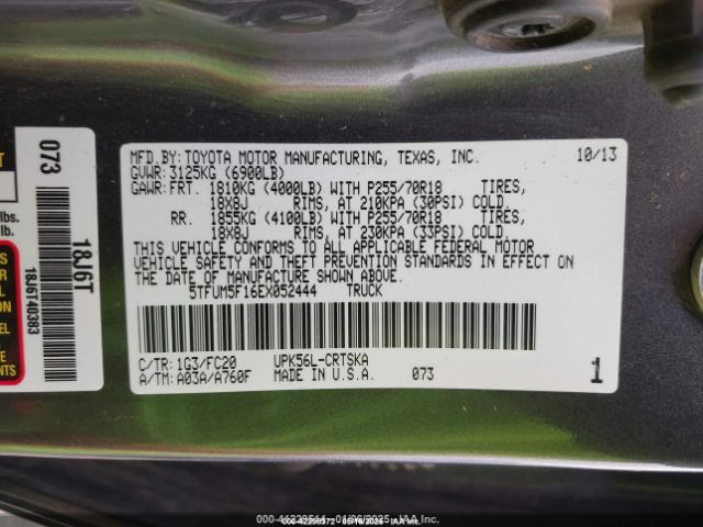 5TFUM5F16EX052444 Toyota Tundra Sr5 4.6l V8