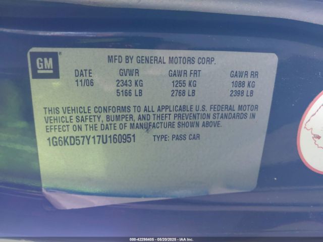 2007 CADILLAC DTS 1G6KD57Y17U160951 Photo 8