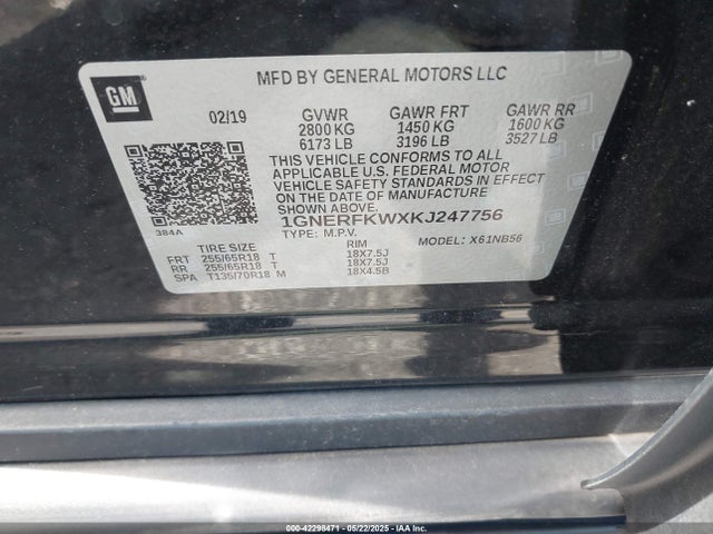 1GNERFKWXKJ247756 Chevrolet Traverse Ls