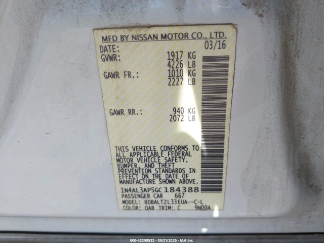 1N4AL3AP5GC184388 Nissan Altima
