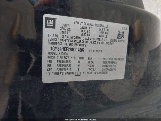 2011 CADILLAC ESCALADE ESV 1GYS4HEF2BR114809 Photo 8