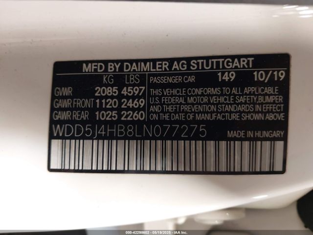2020 MERCEDES-BENZ CLA 250 WDD5J4HB8LN077275 Photo 8