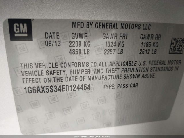 2014 CADILLAC CTS 1G6AX5S34E0124464 Photo 8