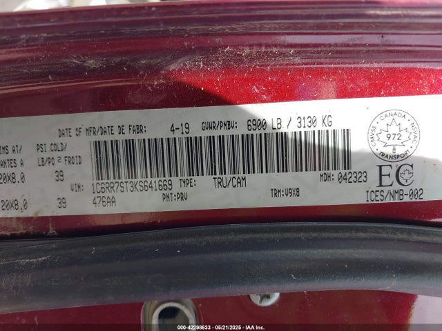 1C6RR7ST3KS641669 RAM 2019