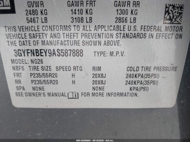 2010 CADILLAC SRX 3GYFNBEY9AS587888 Photo 8