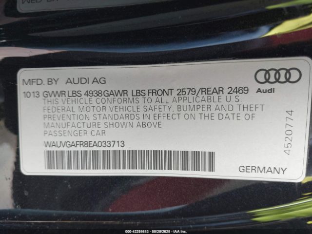WAUVGAFR8EA033713 Audi S5 3.0t Premium Plus