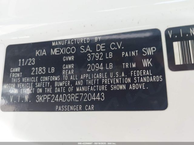 3KPF24AD3RE720443 KIA mpi nu