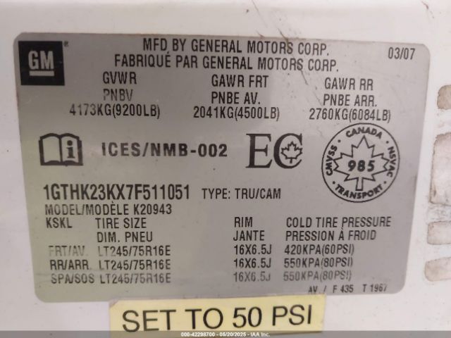 2007 GMC SIERRA 2500HD 1GTHK23KX7F511051 Photo 8