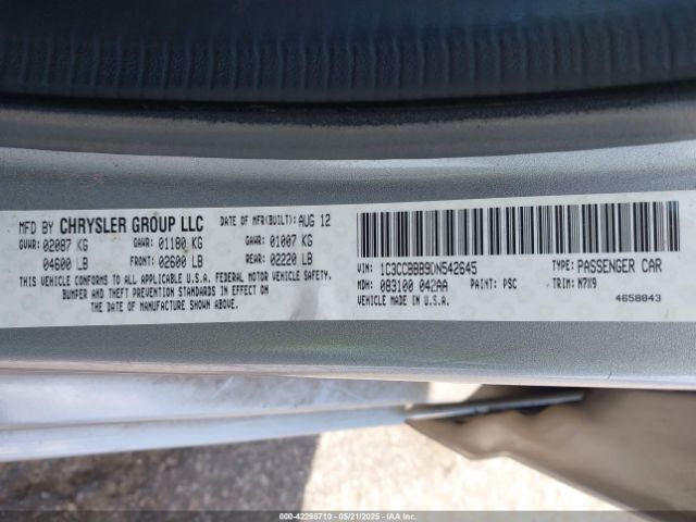 2013 CHRYSLER 200 1C3CCBBB9DN542645 Photo 8