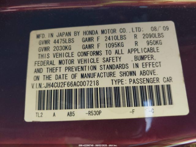 2010 ACURA TSX JH4CU2F66AC007218 Photo 8