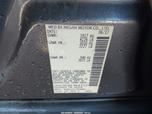 1N4AL3AP8HN364552 Nissan Altima 2.5 S