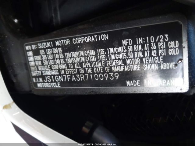 2024 SUZUKI GSX-R600 JS1GN7FA3R7100939 Photo 9