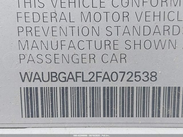 2015 AUDI S4 WAUBGAFL2FA072538 Photo 8